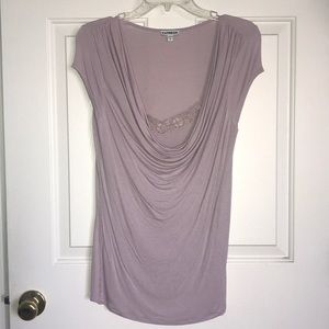 express deep lace cowlneck top